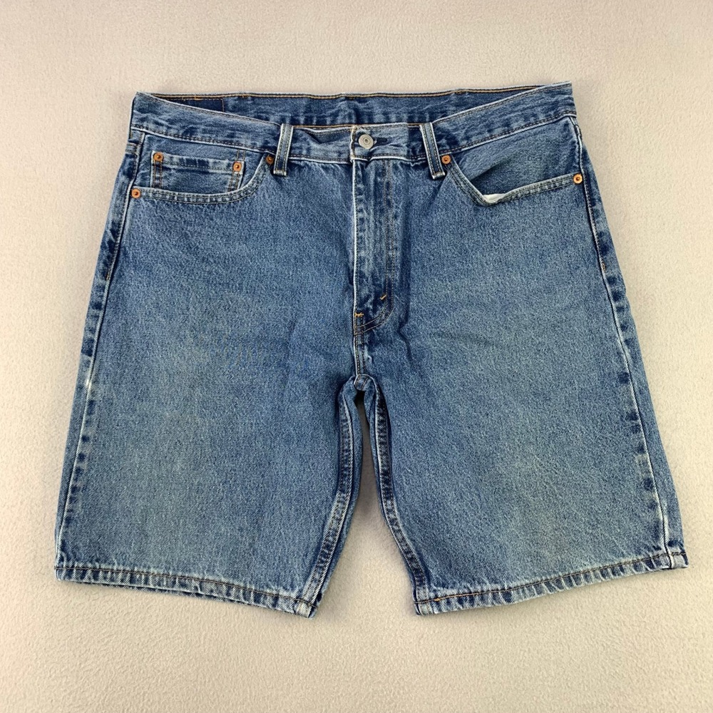 Levi's 405 Denim Shorts Mens 38 Blue Baggy Loose 100% Cotton Retro Denim